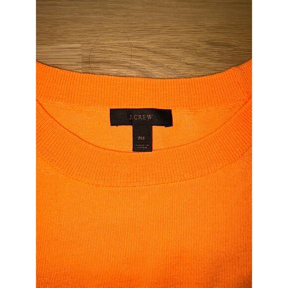 J Crew light orange sweater 100% merino wool size PM excellent - Picture 2 of 4